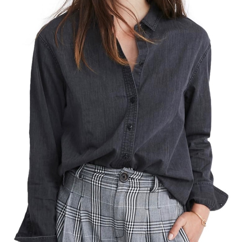 NWT Madewell Denim Oversized Ex-Boyfriend Shirt